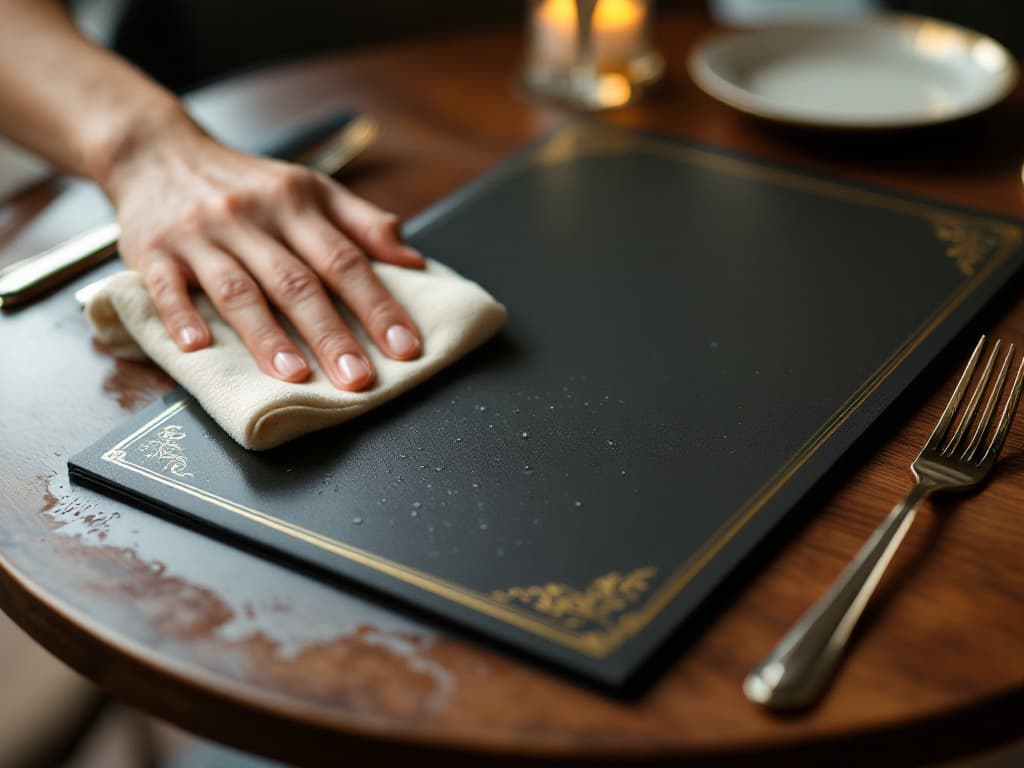 Gloss-laminated menu resisting spills — durable menu printing NYC