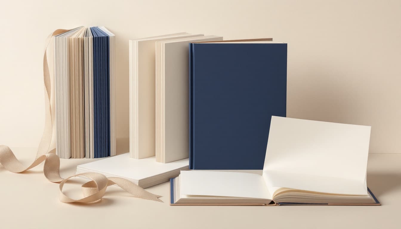 Folded paper signatures gathered for bookbinding with linen thread at VSL Print NYC