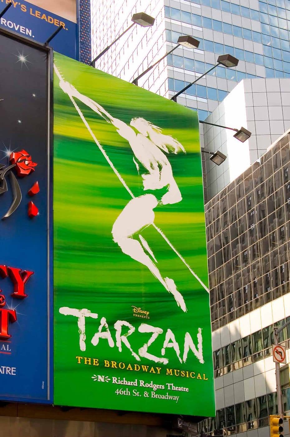 Tarzan the Broadway Musical billboard in Times Square