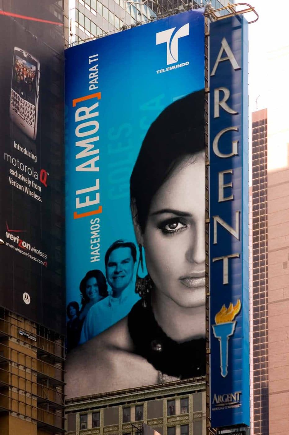 Telemundo tower banners in Times Square