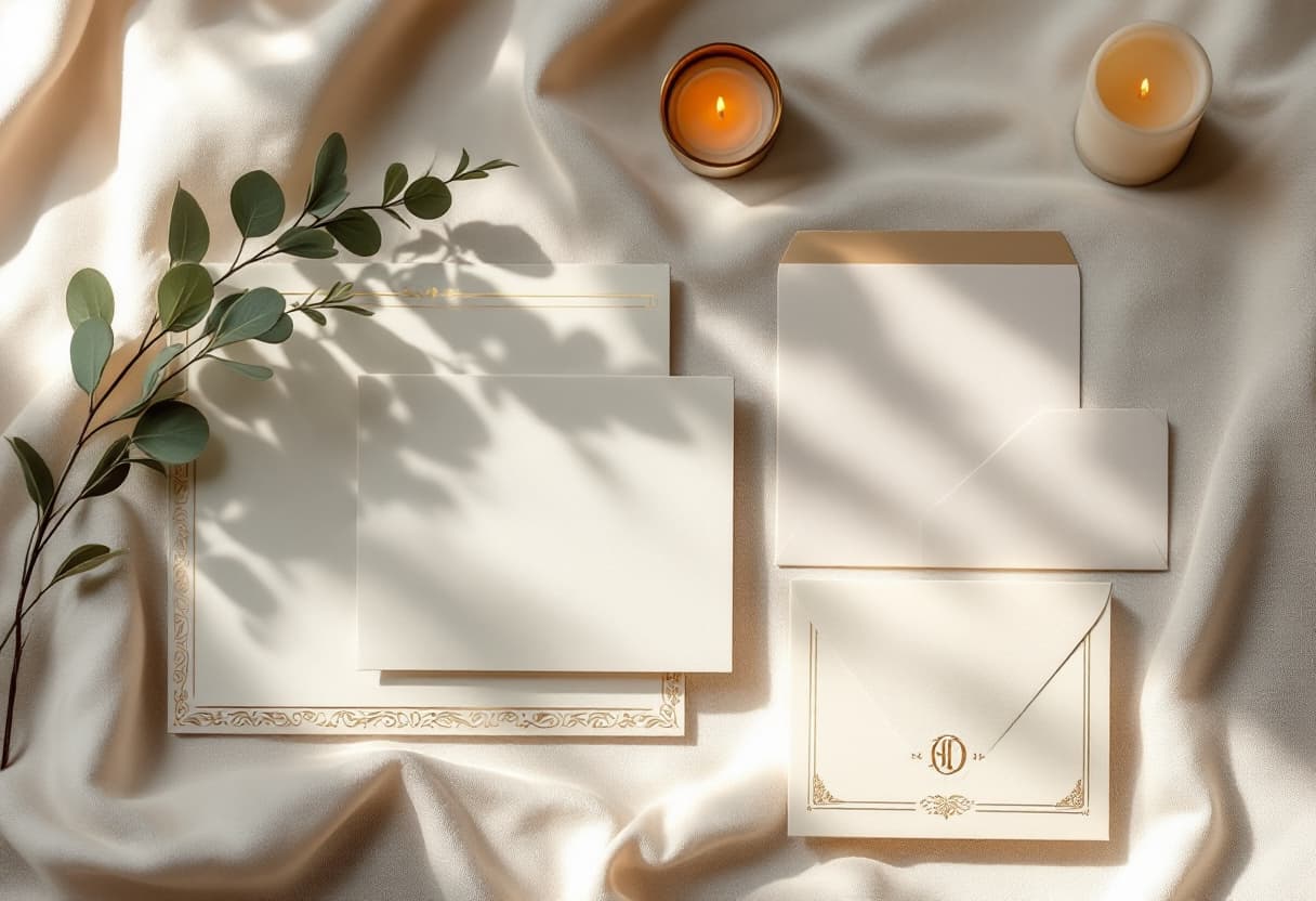 Finished specialty print pieces with foil stamping, embossing, and painted edges by VSL Print NYC
