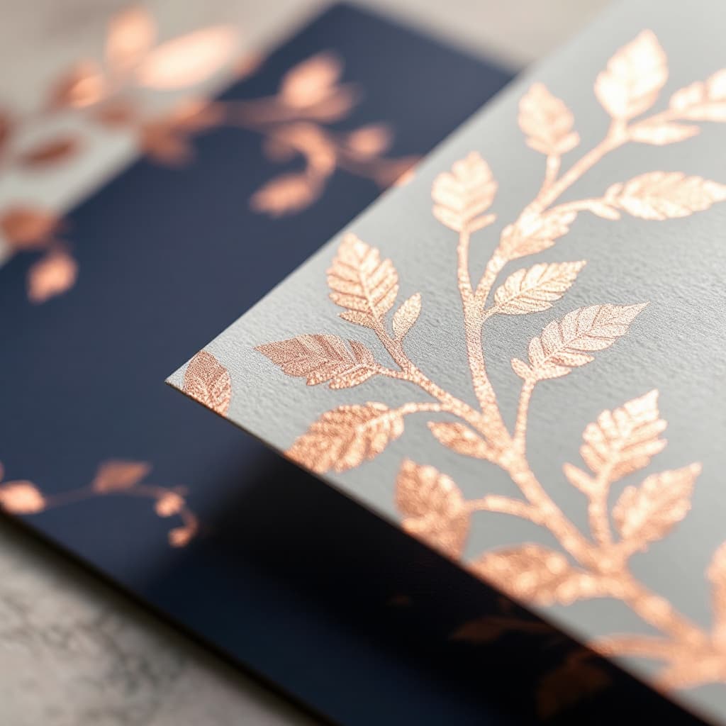 Rose gold foil stamping detail NYC