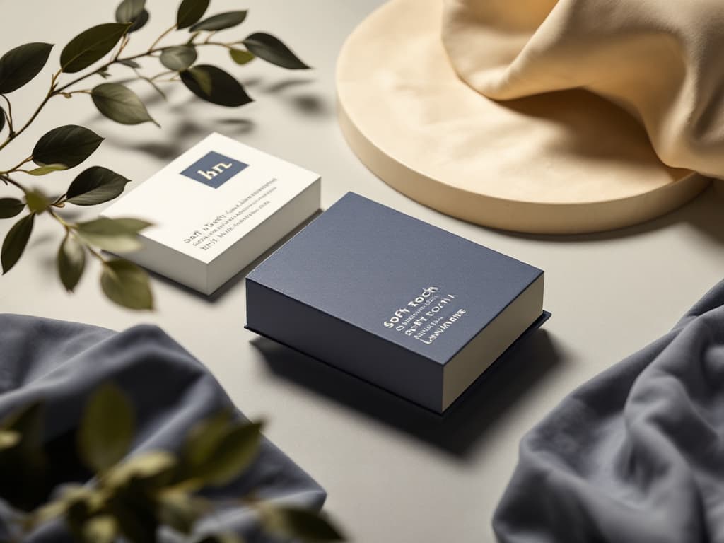 Soft-touch laminated business cards and packaging NYC
